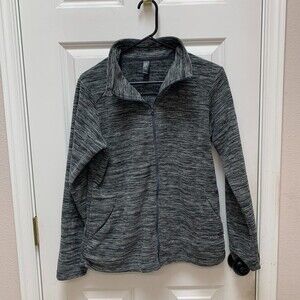 Mountain Hardwear Women's full zip long sleeve fleece black gray hiking shirt